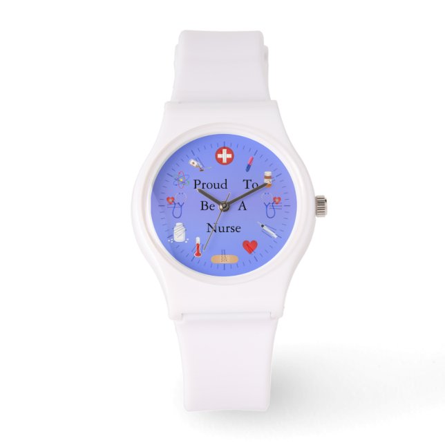 Montre Fier D'Être Une Infirmière / Ou Votre Texte (Recto)