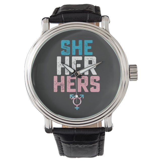 Montre Fierté LGBT Elle A Ses Prononononounes Transgenres (devant)