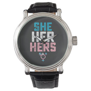 Montre Fierté LGBT Elle Ses Siennes Trans Transgenre Pron