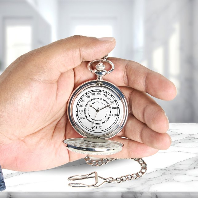 Montre Figarations Compteur de vitesse de rév de voiture (Makes a lovely gift for any figaro owner or lover of pocket watches)