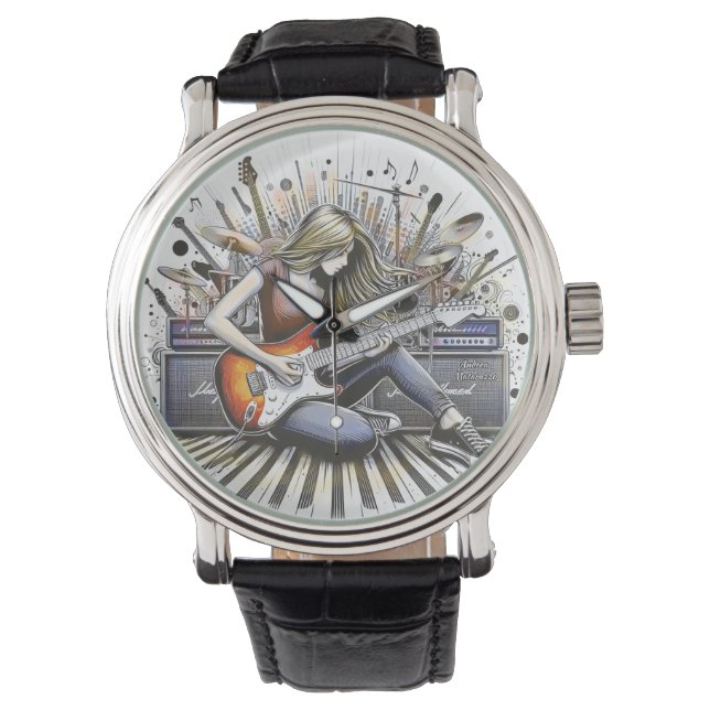 Montre Fille avec des vibes musicales (devant)