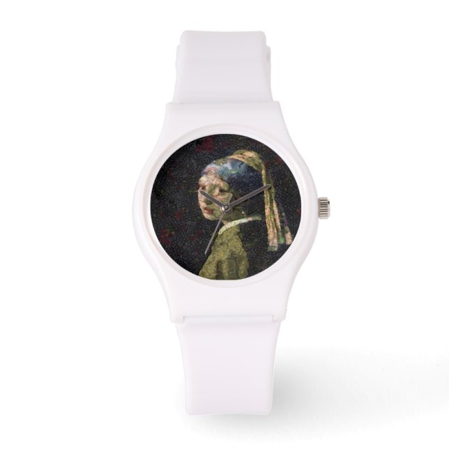 Montre Fille Avec Une Fraise Élevant Beau Art Spoof (Recto)