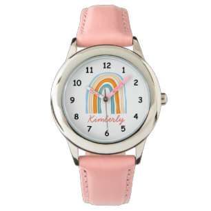Montre fille de nom personnalisé avec dessin arc-e