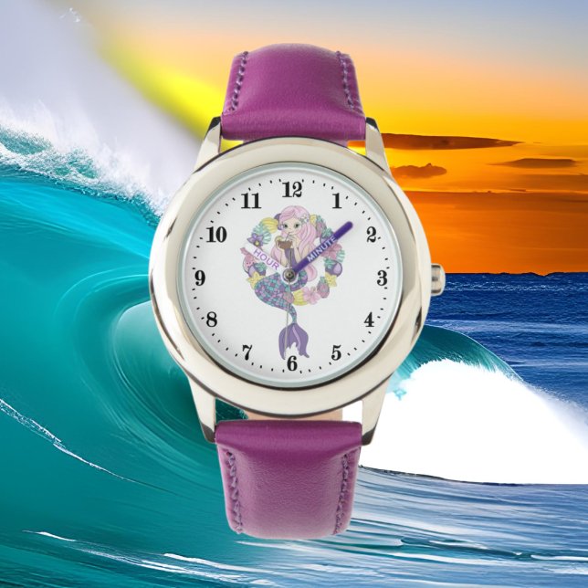 Montre fille mignonne de sirène de plage (Créateur téléchargé)