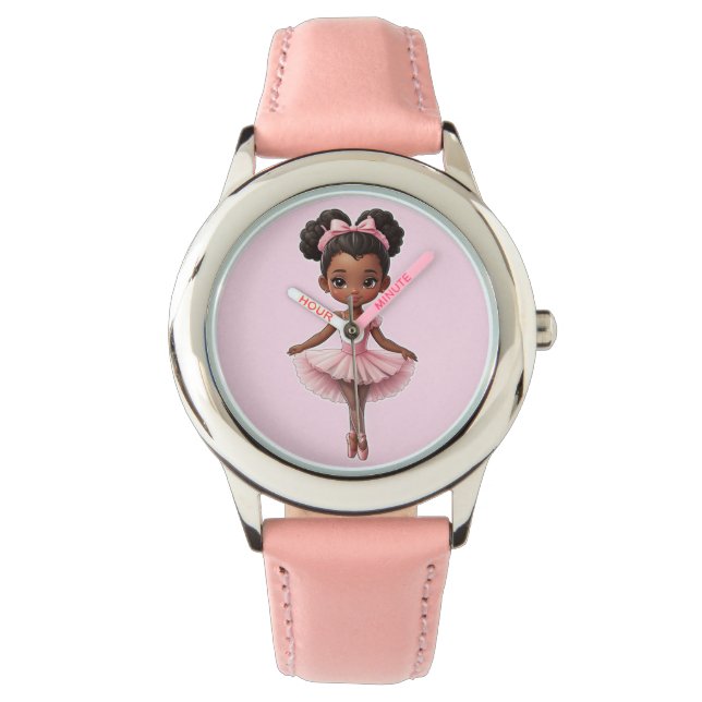 Montre Fille noire Ballerina Rose Ballet (devant)