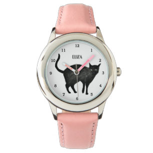 Montre Filles mignonnes Chat rose Noir Animal Enfants Kit