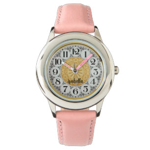 Montre Filles personnalisées Nom Parties scintillant Sang