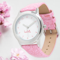 Filles personnalisées Nom Pink Parties scintillant