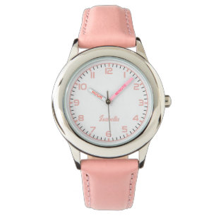 Montre Filles personnalisées Nom Pink Strap