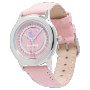 Montre Filles personnalisées par rose lunatique de