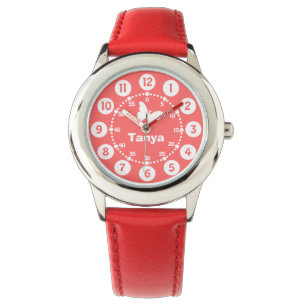 Montre Filles violettes, roses, blanches, portant le poig