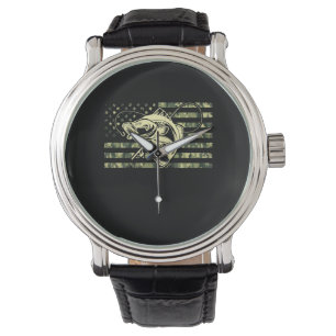 Montre Fishing Camouflage USA Flag for Bass Fisher