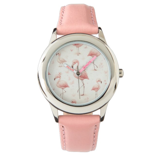 Montre Flamant rose coupé (devant)