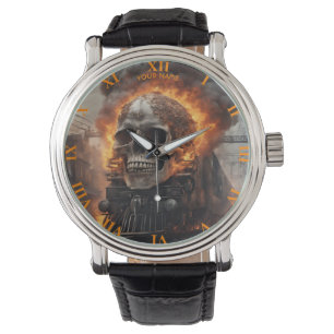 Montre Flammes du train crâne Imaginaire