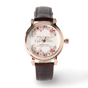 Montre Fleur aquarelle personnalisée en souvenir aimant
