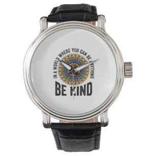 Montre Fleur arc-en-ciel de bonté Paix Chemise vintage De