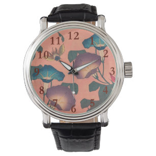Montre Fleur d'abeille rose classique Hokusai Art