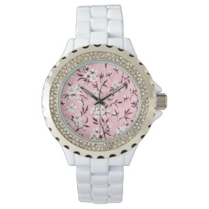 Montre Fleur de cerisier blanc