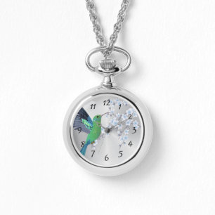 Montre Fleur de cerisier vert mignonne