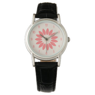 Montre Fleur de corail chic sur blanc