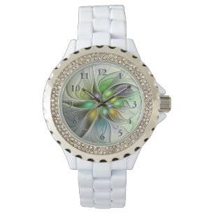 Montre Fleur de Fantaisie Colorée Moderne Abstraite Fract