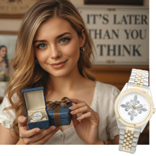 Montre Fleur de Lis Argent Vintage Paris Classé