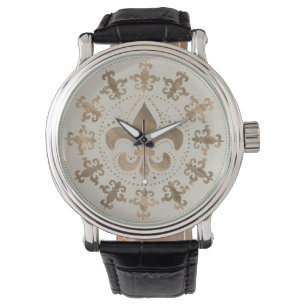 Montre Fleur de lis ornement Pastel Gold