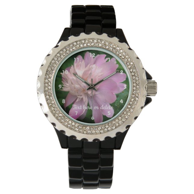 Montre Fleur de pivoine en fleur personnalisée (devant)