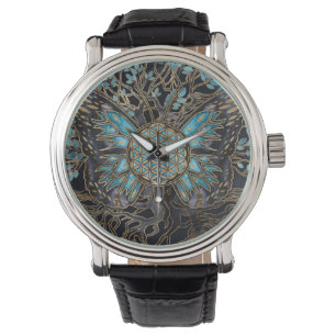 Montre Fleur de vie - Arbre de vie - Papillon