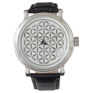 Montre Fleur de vie - argent - timbre