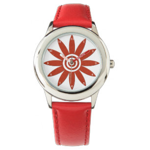Montre Fleur florale fraîche de pétales rouges de fleur