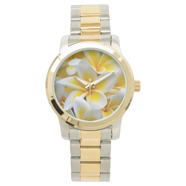 Montre Fleur Frangipani Plumeria (devant)