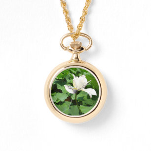 Montre Fleur Lotus blanche