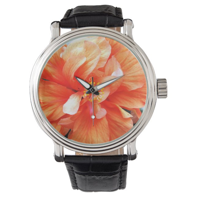 Montre Fleur orange (devant)
