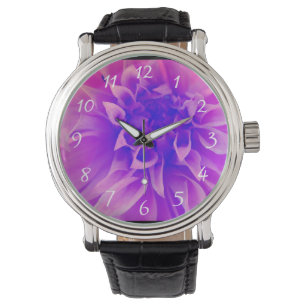 Montre Fleur rose Macro