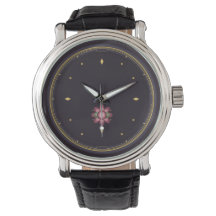 Montre Fleurie de Luxe Sombre | Dia Botanique en O