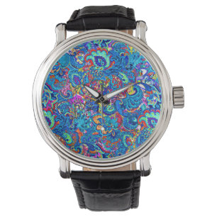Montre Fleurs de peinture abstraites jolies et colorées