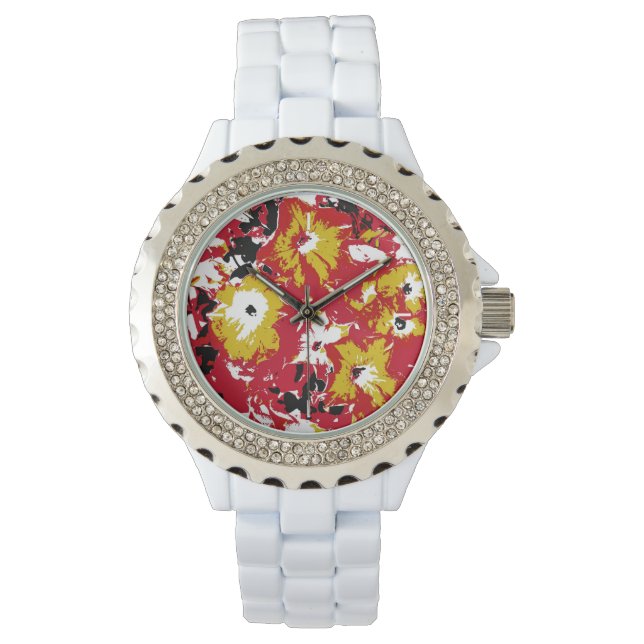 MONTRE FLEURS DE PETUNIA ABSTRAITES (devant)