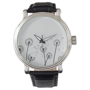 Montre Fleurs de pissenlits Pappus Spores Gris
