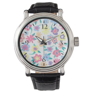Montre Fleurs de printemps colorées mignonnes motif
