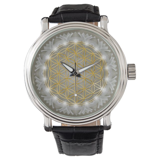 Montre FLEURS DE VIE - Géométrie Sacrée Lumière 1 (devant)