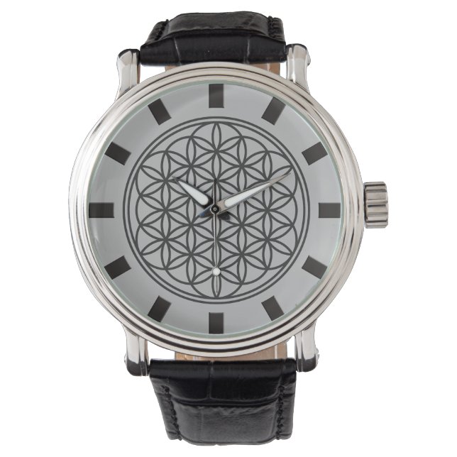 Montre FLEURS DE VIE - Symbole de géométrie sacrée plan 1 (devant)