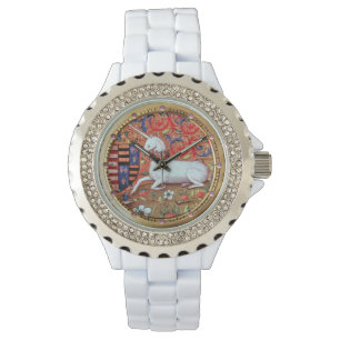 MONTRE FLEURS D'IMAGINAIRES UNICORNES ET MÉDIÉVAUX, MOTIF