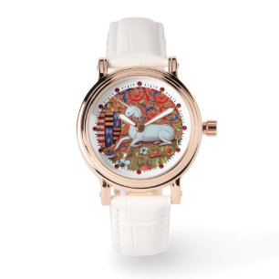 MONTRE FLEURS D'IMAGINAIRES UNICORNES ET MÉDIÉVAUX, MOTIF