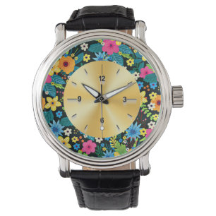 Montre Fleurs Ditsy Vibrantes Motif Floral Design-43785