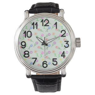 Montre Fleurs géométriques