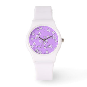 Montre Fleurs joyeuses - Violet - Fille mignonne