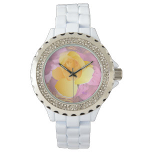Montre Fleurs roses Rose Rose Rose Rose Rose Blanc Rhines
