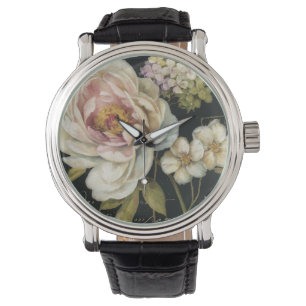 Montre Fleurs sur noir