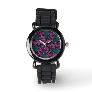 Montre Flocon de neige turquoise et violet